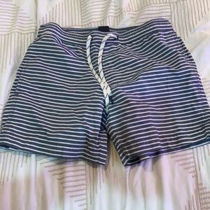 Men’s GAP swim shorts blue white striped XS